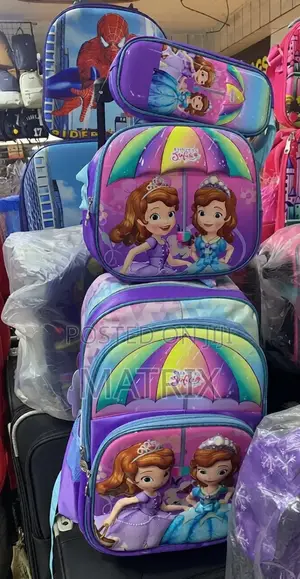 3 Piece Kids School and Pouch Carrier Bag -Multicolor