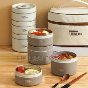 Insulated, Stackable Stainless Steel Lunch Boxes.