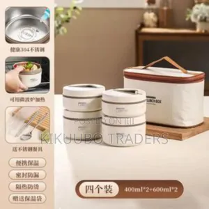 Insulated, Stackable Stainless Steel Lunch Boxes.