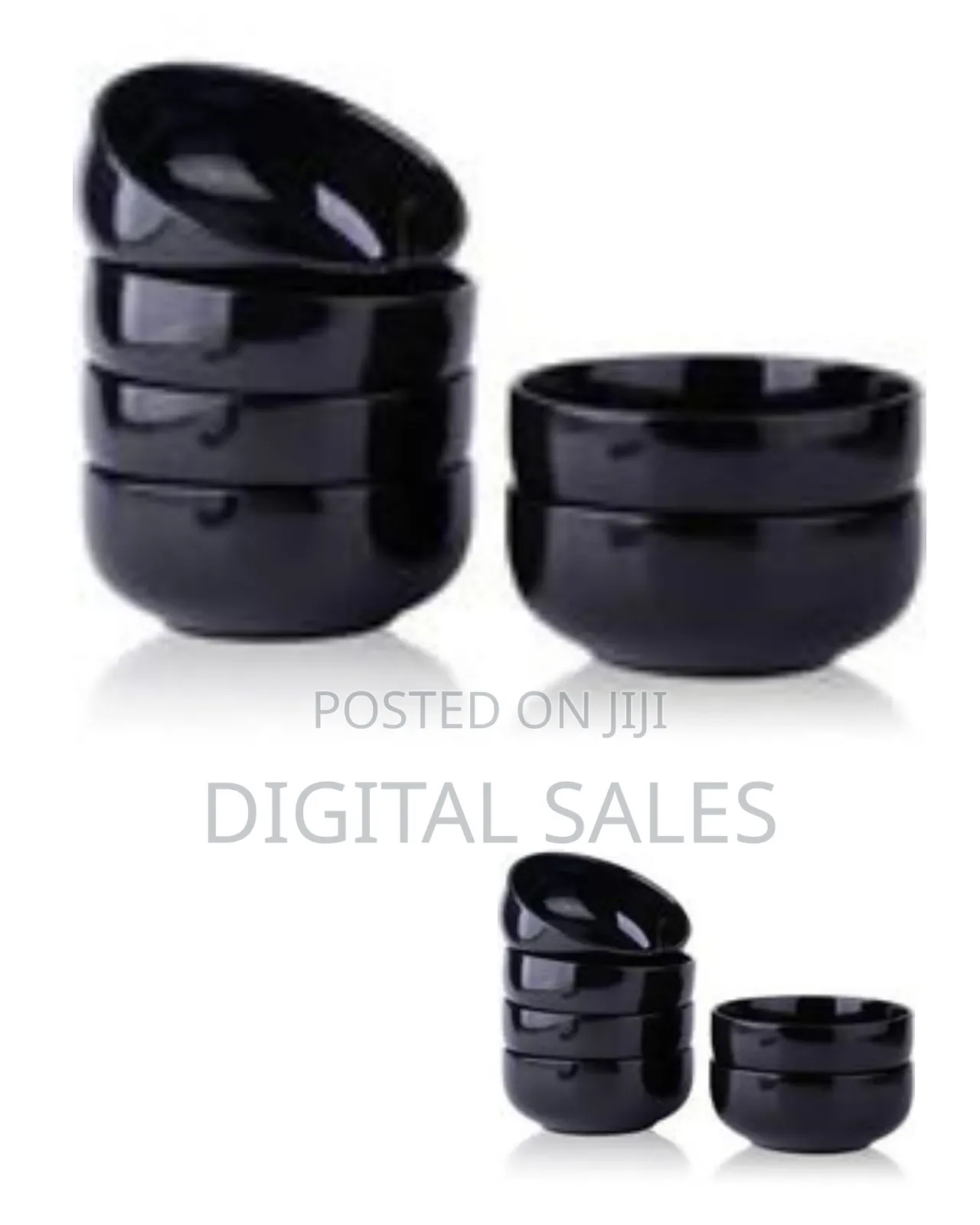 Sleek Modern Cereal / Dessert Bowls - Set of Six