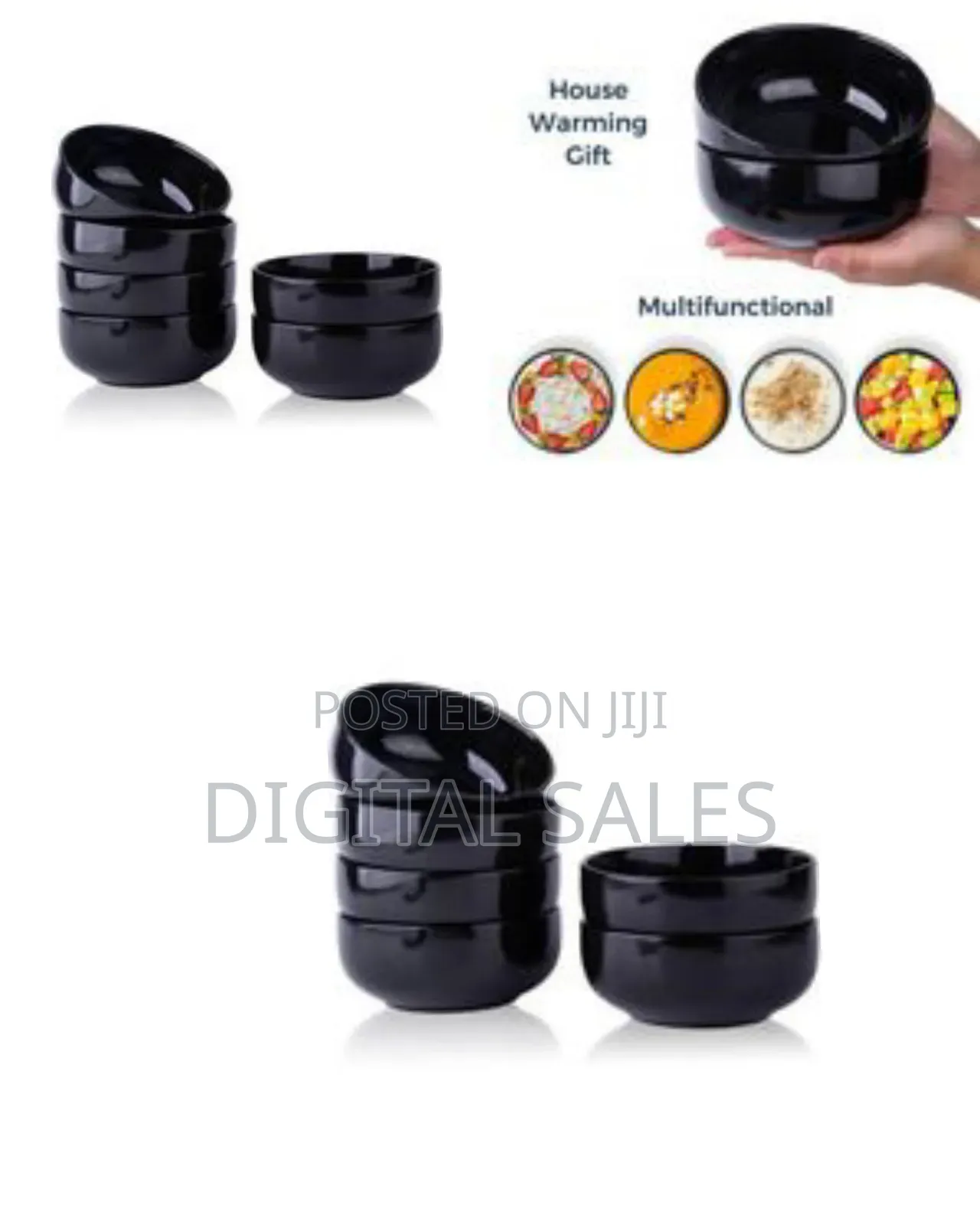 Sleek Modern Cereal / Dessert Bowls - Set of Six