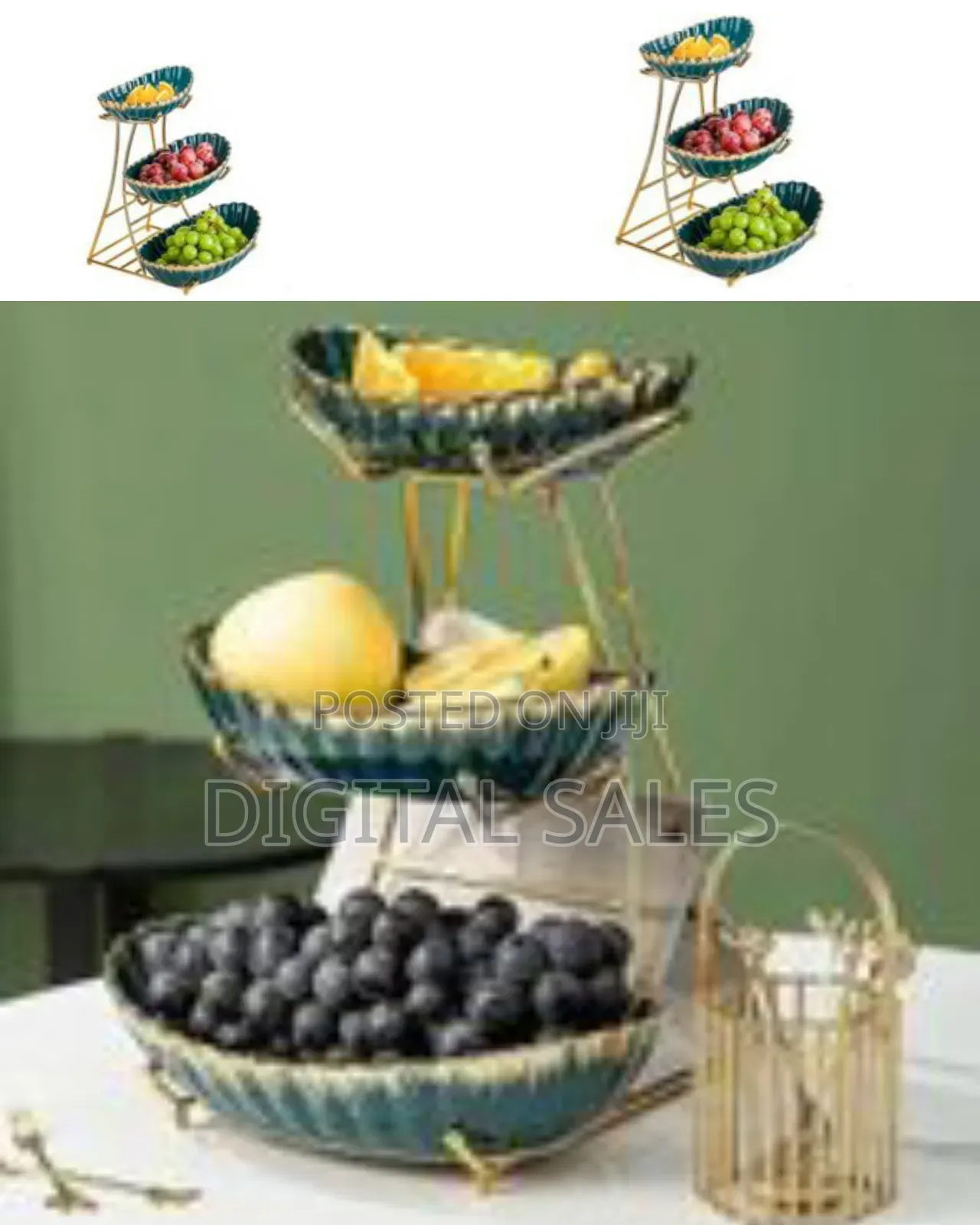 Elegant Three-Tiered Ceramic Serving Stand