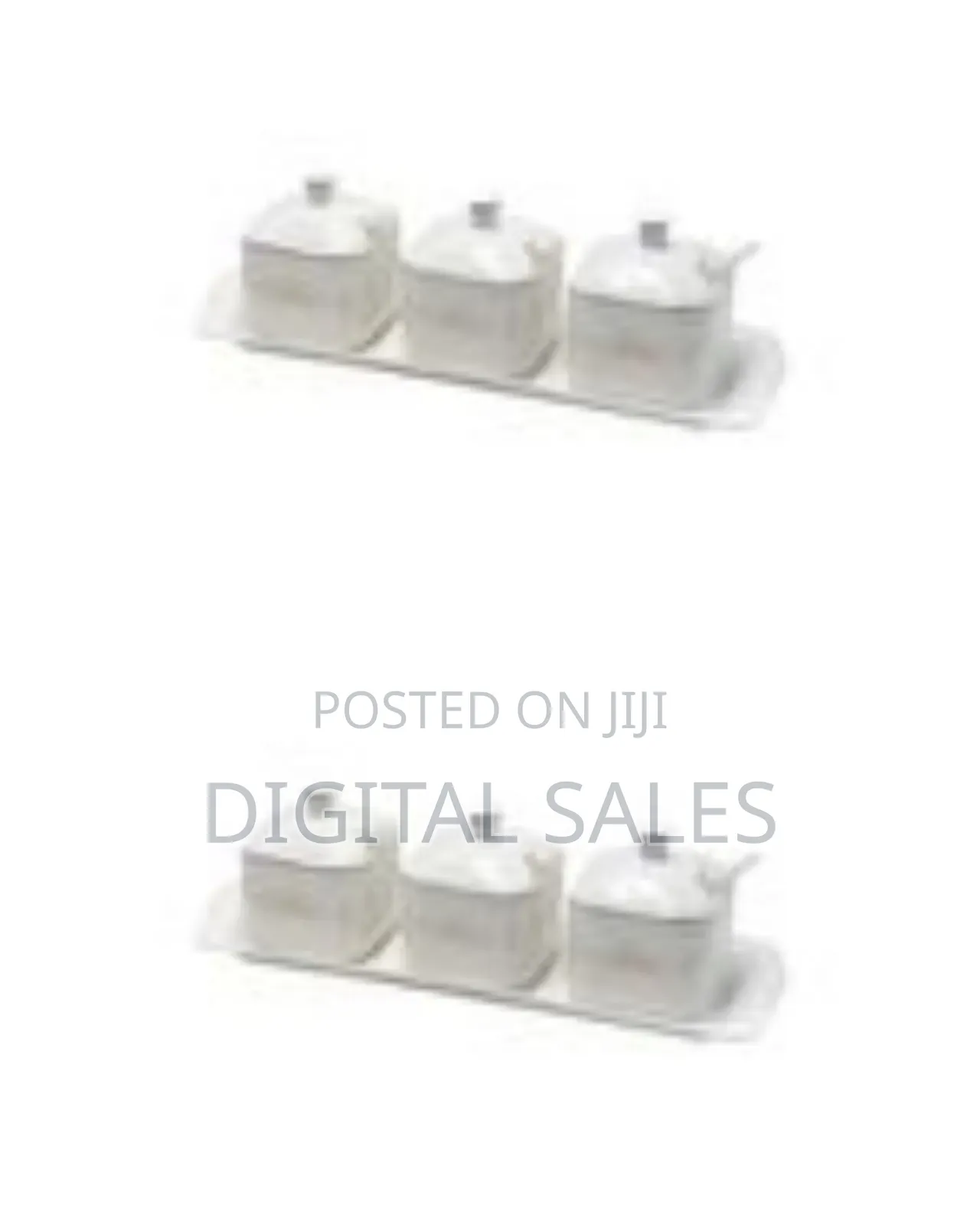 Elegant Ceramic Condiment Jar Set With Serving Tray
