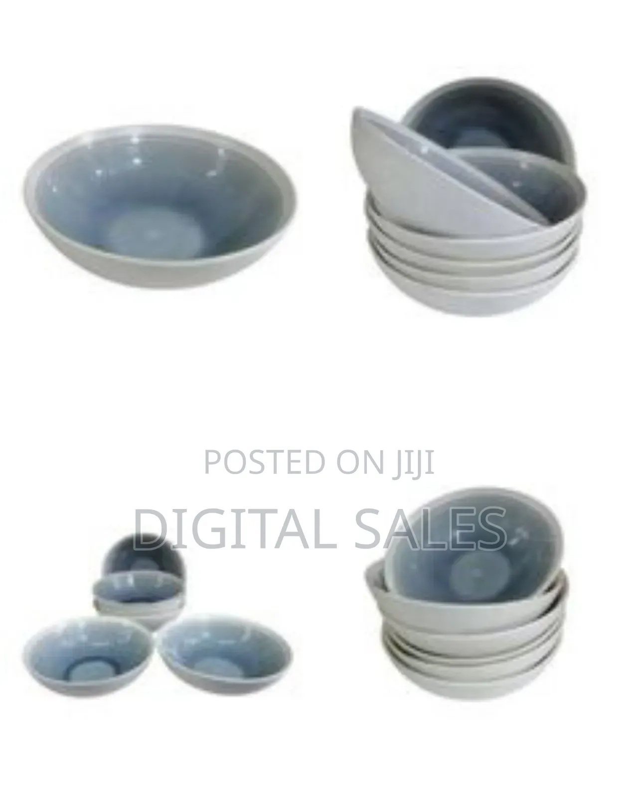 Elegant Two-Tone Ceramic Serving Bowls (Set of 6)