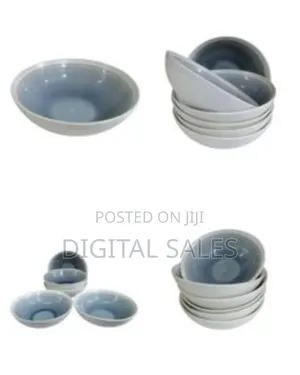 Elegant Two-Tone Ceramic Serving Bowls (Set of 6)