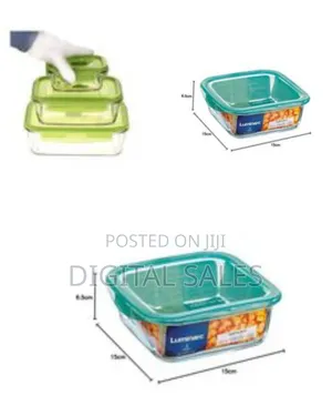 Set of 3 Glass Food Storage Containers With Lids
