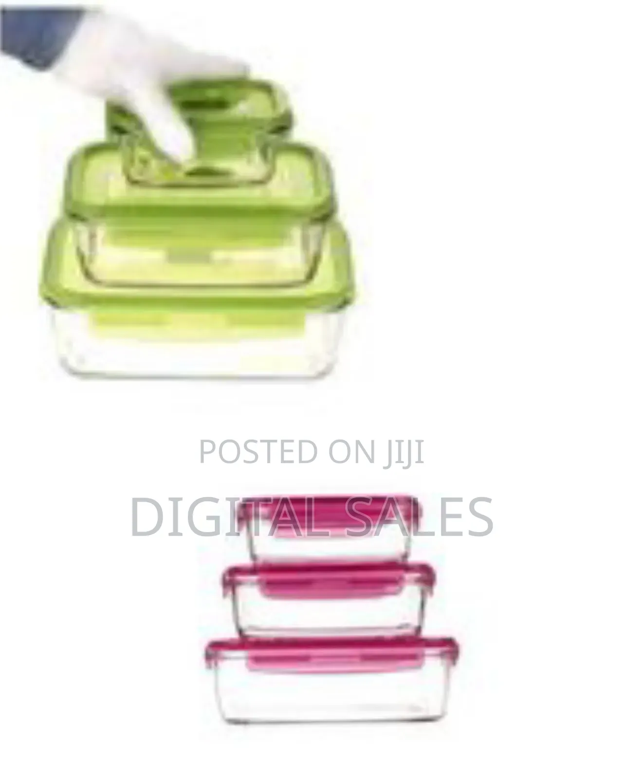 Set of 3 Glass Food Storage Containers With Lids