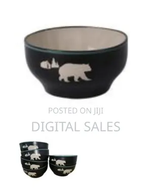 6-Piece Set 0f Rustic Bear Forest Ceramic Bowls