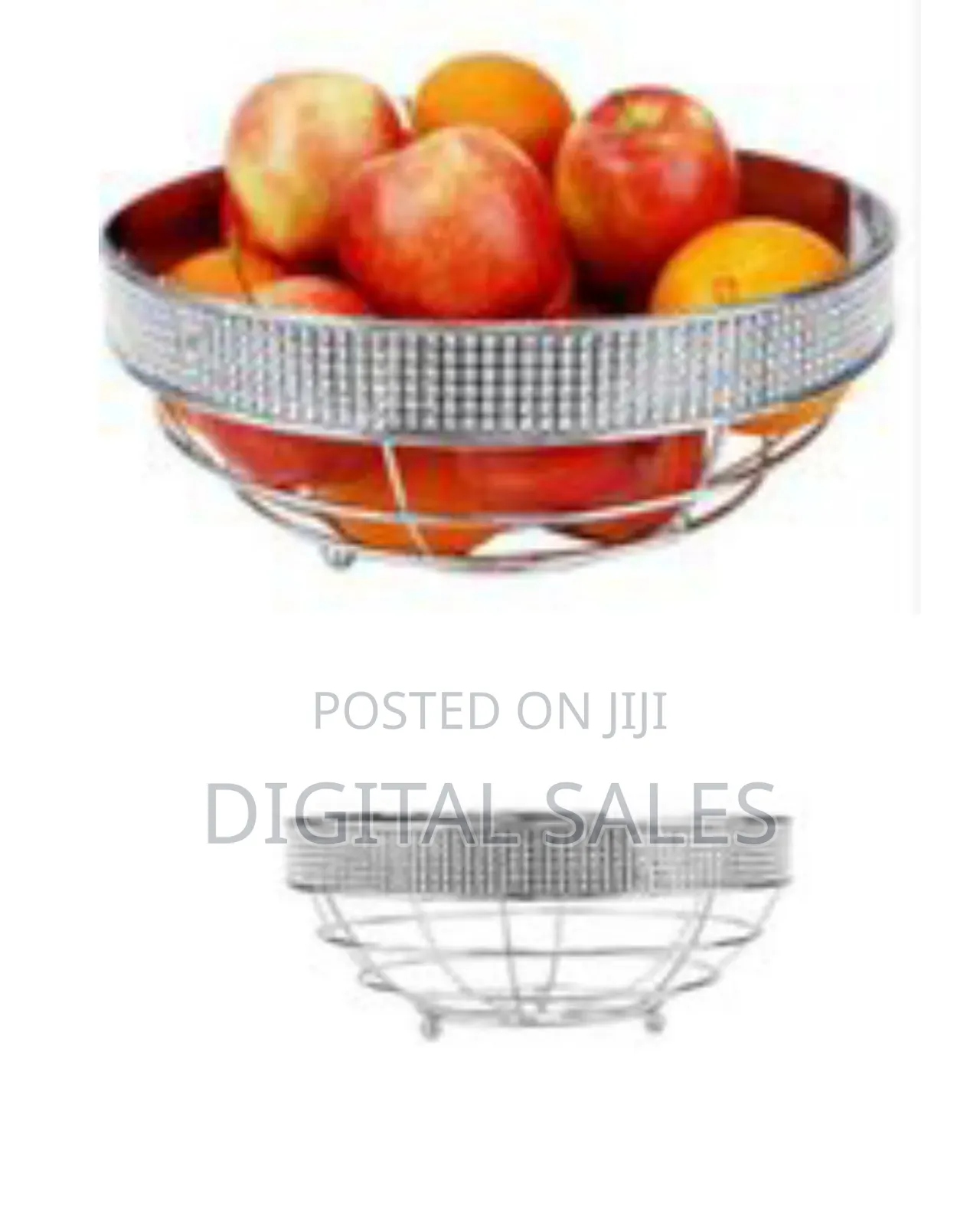 Glamorous Crystal-Trimmed Wire Fruit Bowl