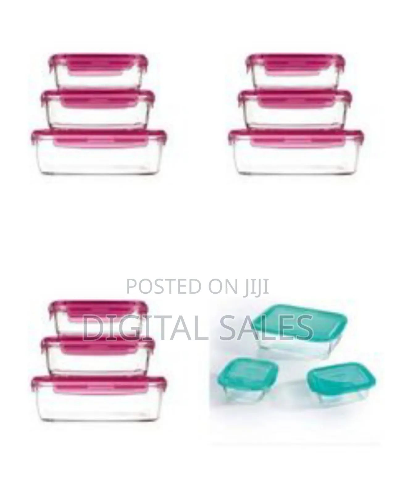 Luminarc Set of 3 Glass Food Storage Containers With Lids