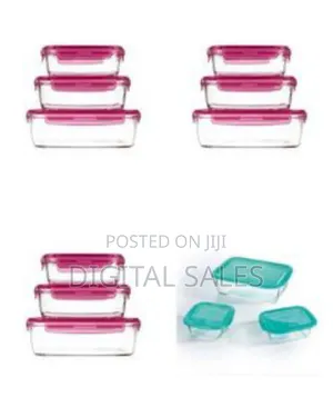 Luminarc Set of 3 Glass Food Storage Containers With Lids