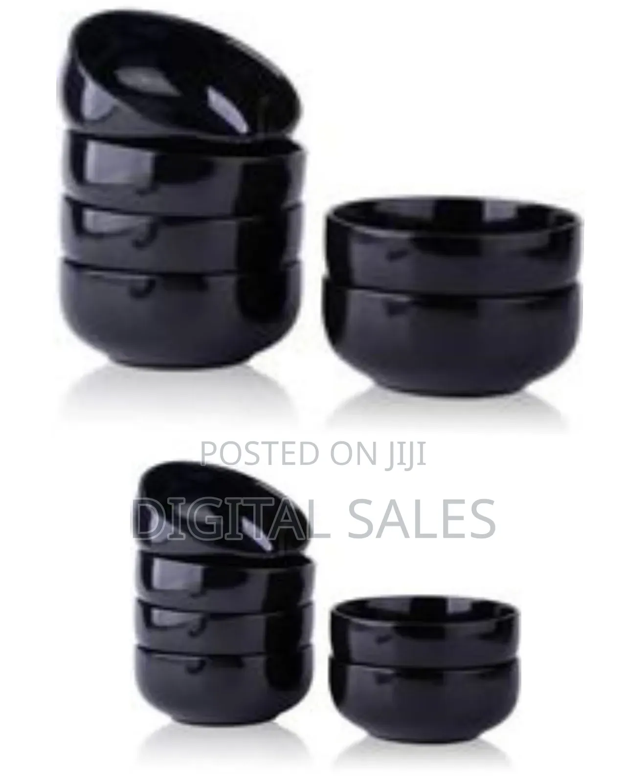 Sleek Black Ceramic Cereal/Soup Bowls#