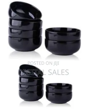 Sleek Black Ceramic Cereal/Soup Bowls#