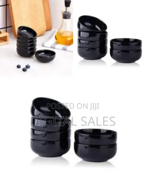Sleek Black Ceramic Cereal/Soup Bowls#