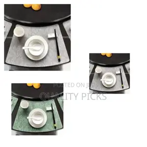 Chinese Style Leather Fan-Shaped Placemats