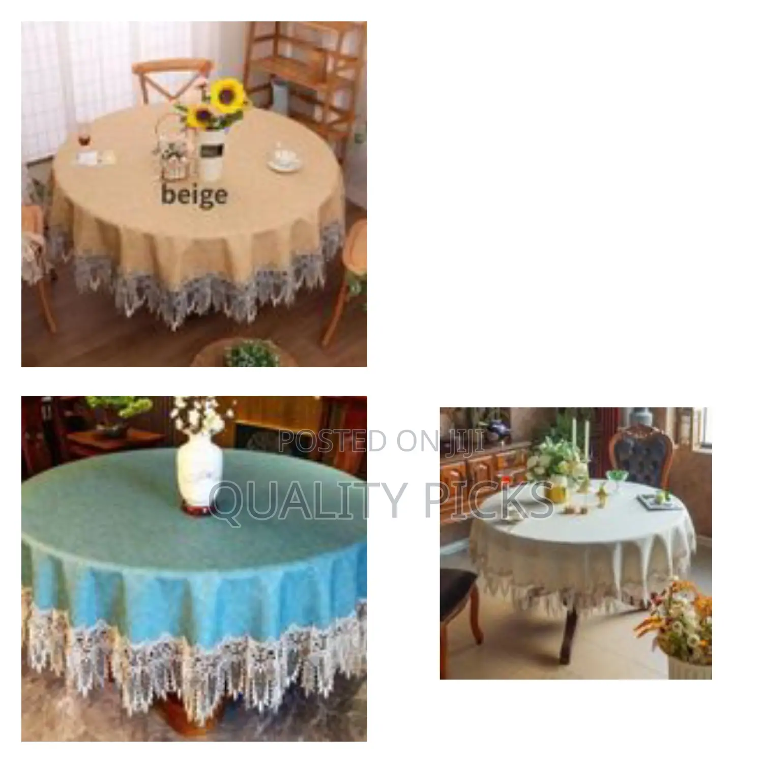 70 Inch Round Table Cloth Lace Tablecloth Wipeable