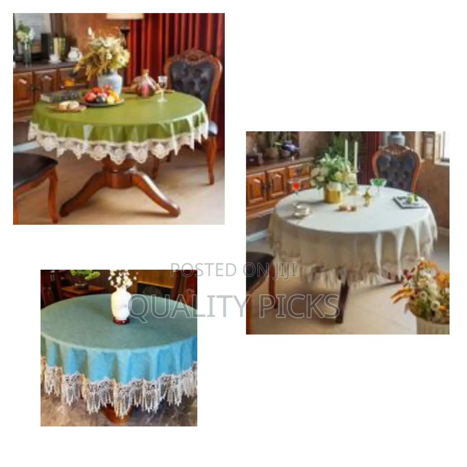 70 Inch Round Table Cloth Lace Tablecloth Wipeable