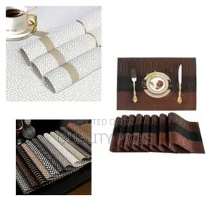 Rectangular Vinyl Plastic Placemats Set of 7