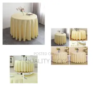 Multicolour Table Covers Flower Beige Yellow Round 300cm