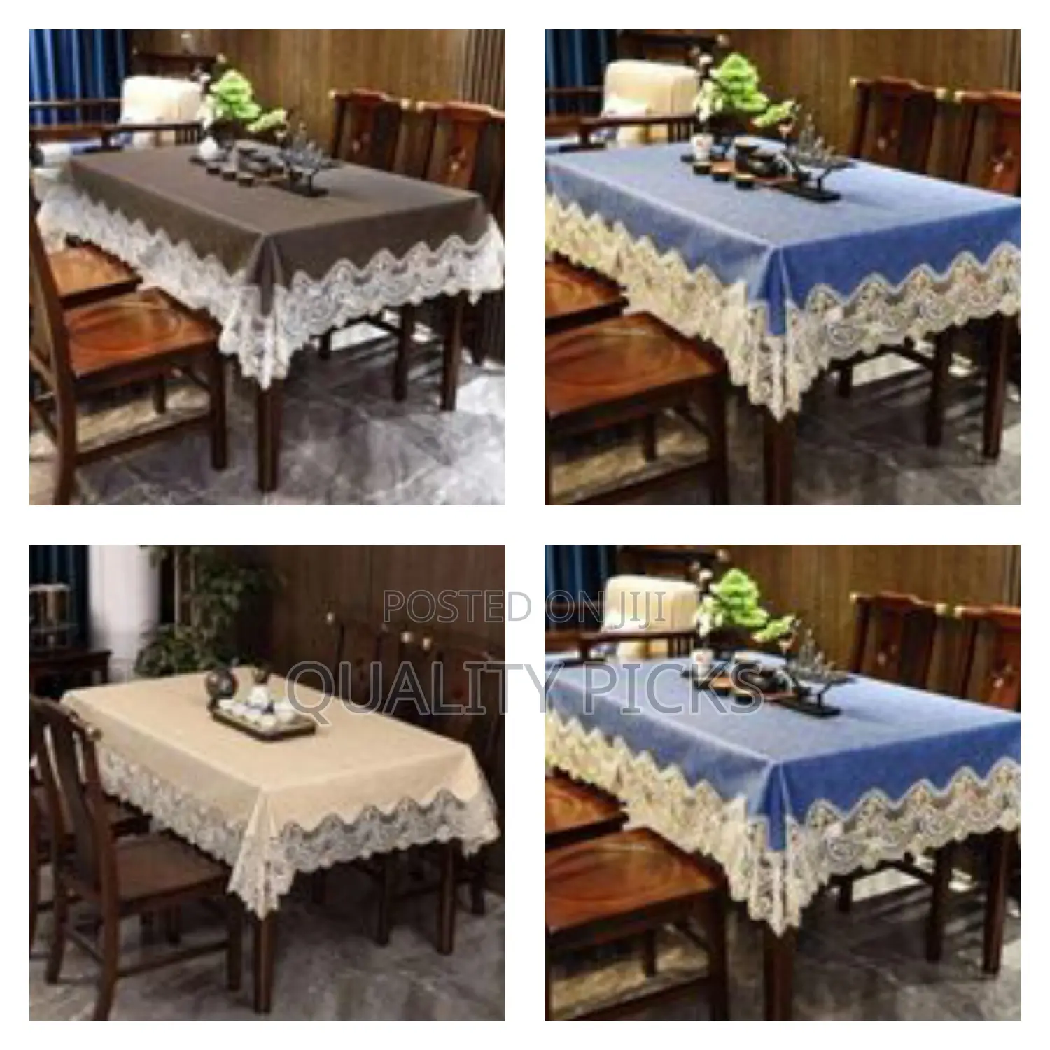 Household Leather Table Mat Lace Edge