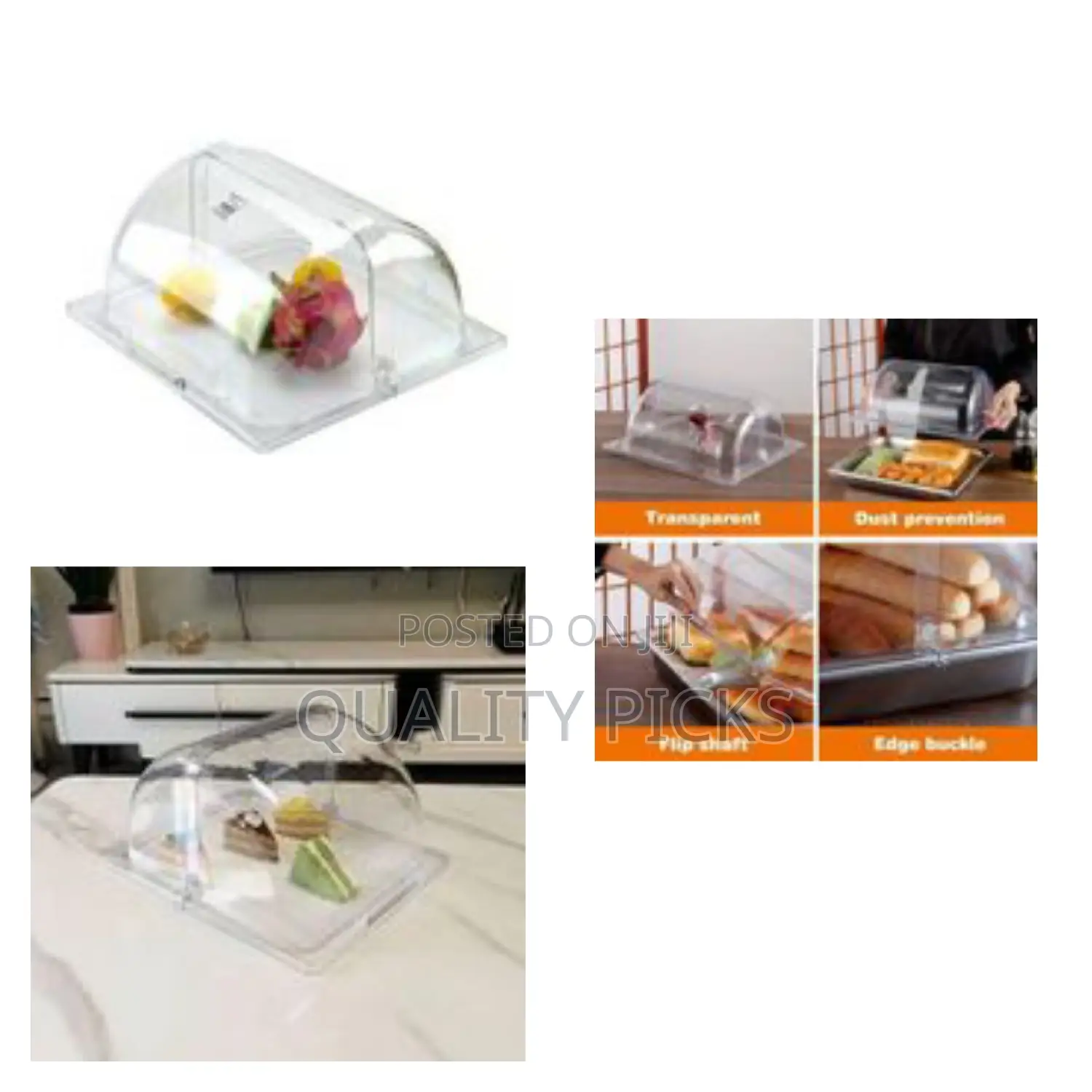 Transparent Bakery Pan Bread Bowl Dessert Display Cabinet