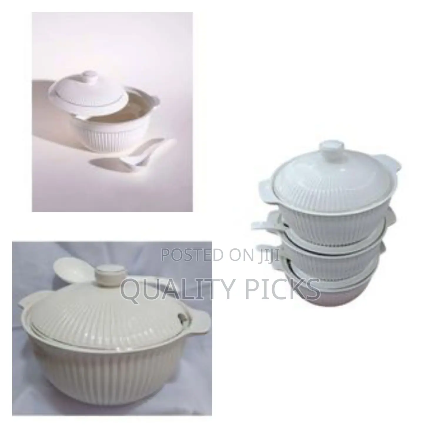 Set of Ceramic Serving Dishes With Spoons