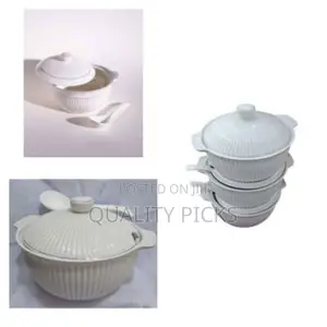 Set of Ceramic Serving Dishes With Spoons