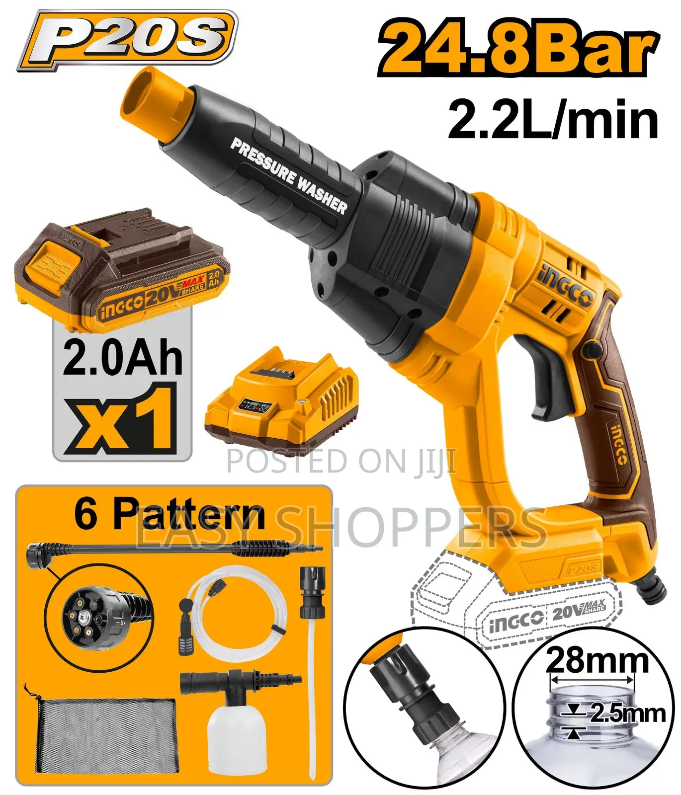 Ingco Cordless Pressure Washer 20v