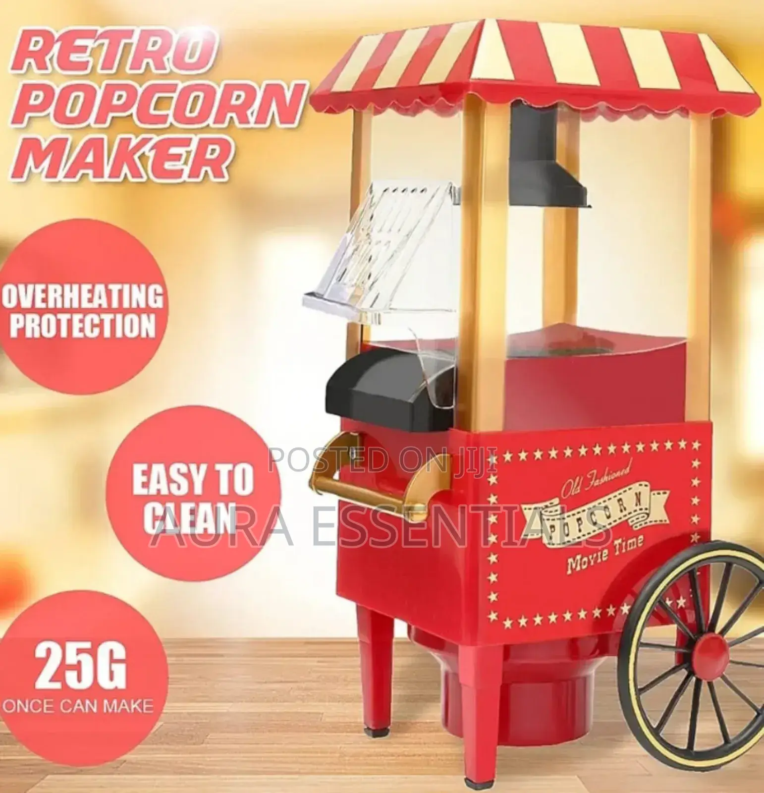 Retro Popcorn Machine With Cart