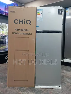 Chiq 220l Double Door Top Mount Refrigerator Grey