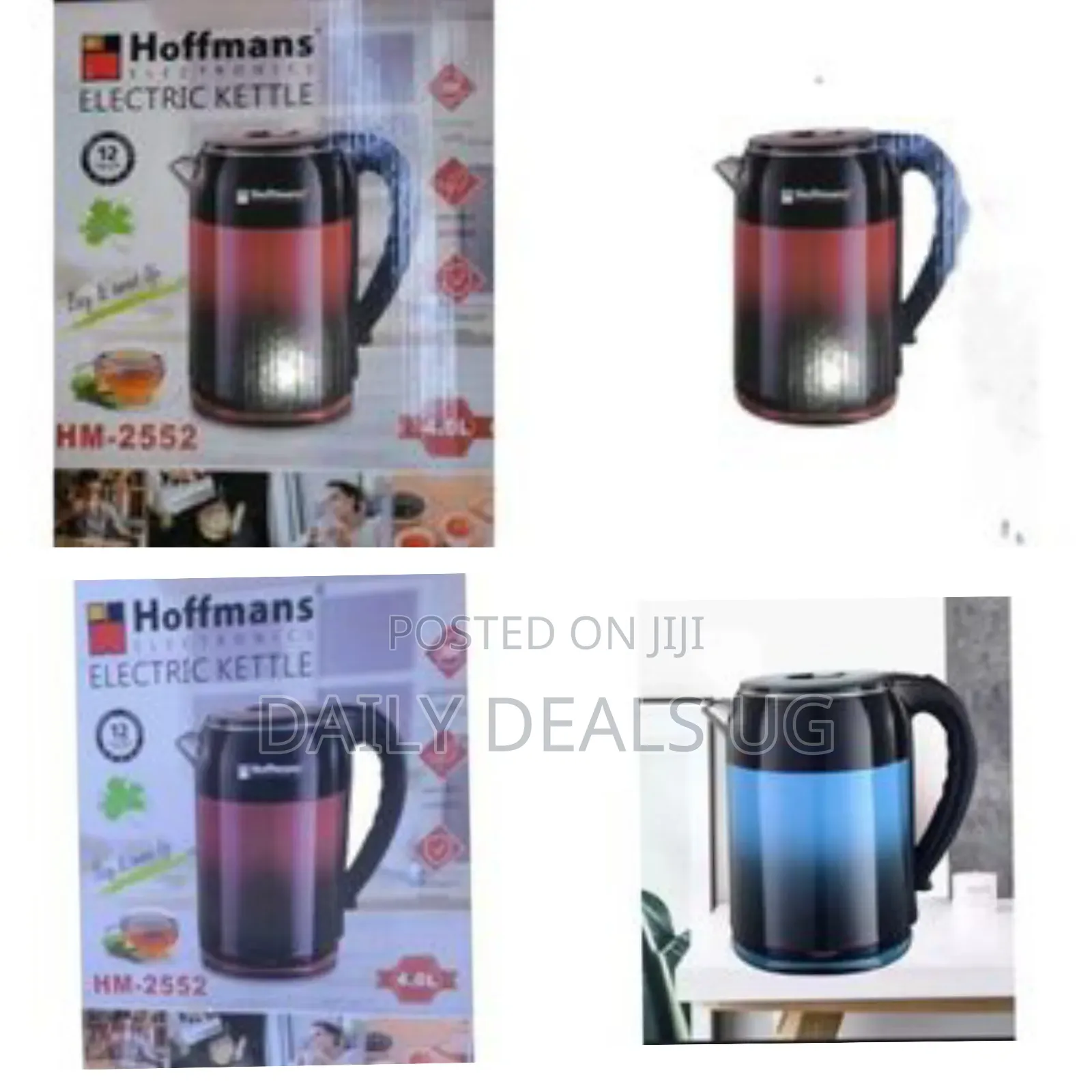 Hoffmans Illuminated Glass Electric Kettle - Multicolor