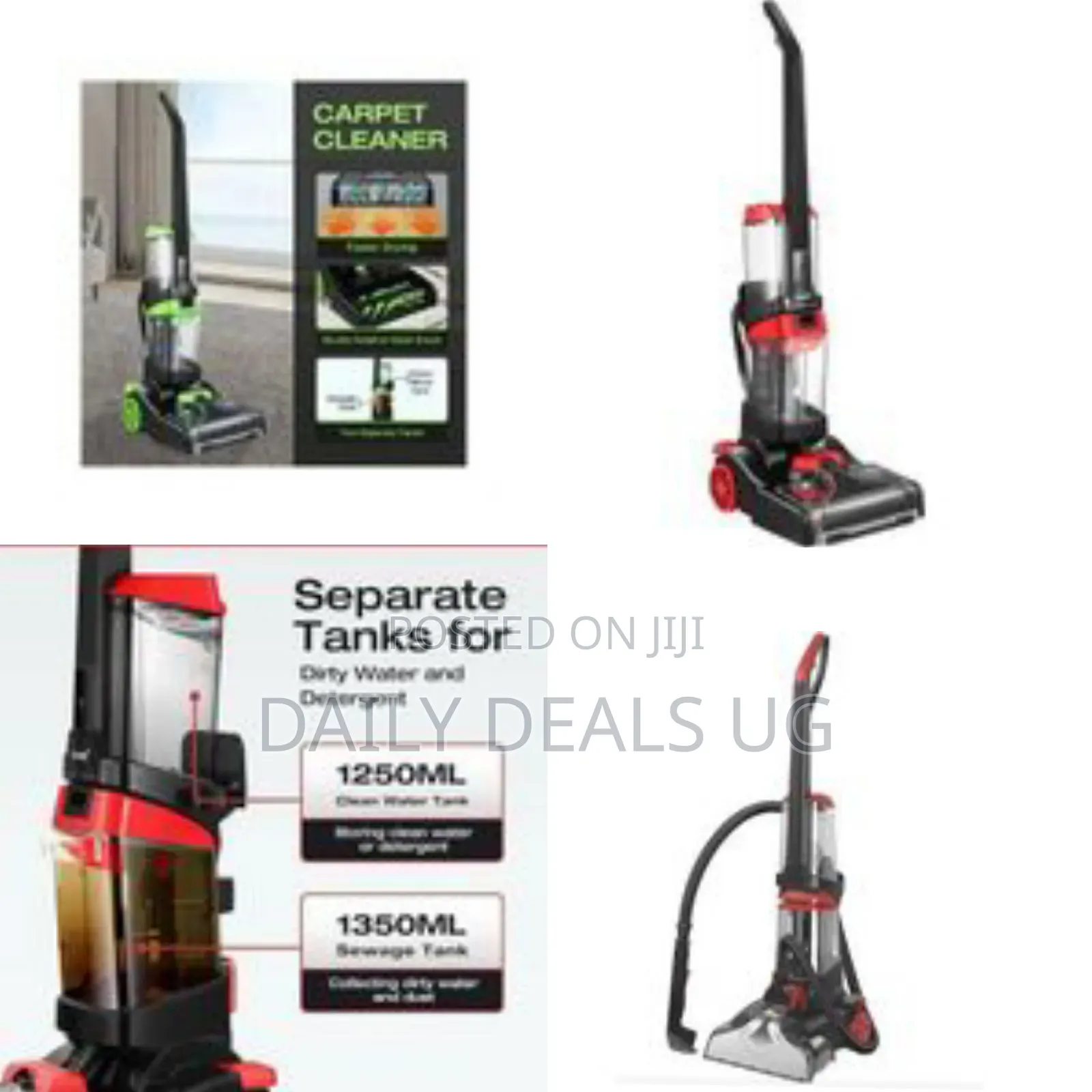 Upright Deep Carpet Cleaner With Attachment Hose - Multicolor