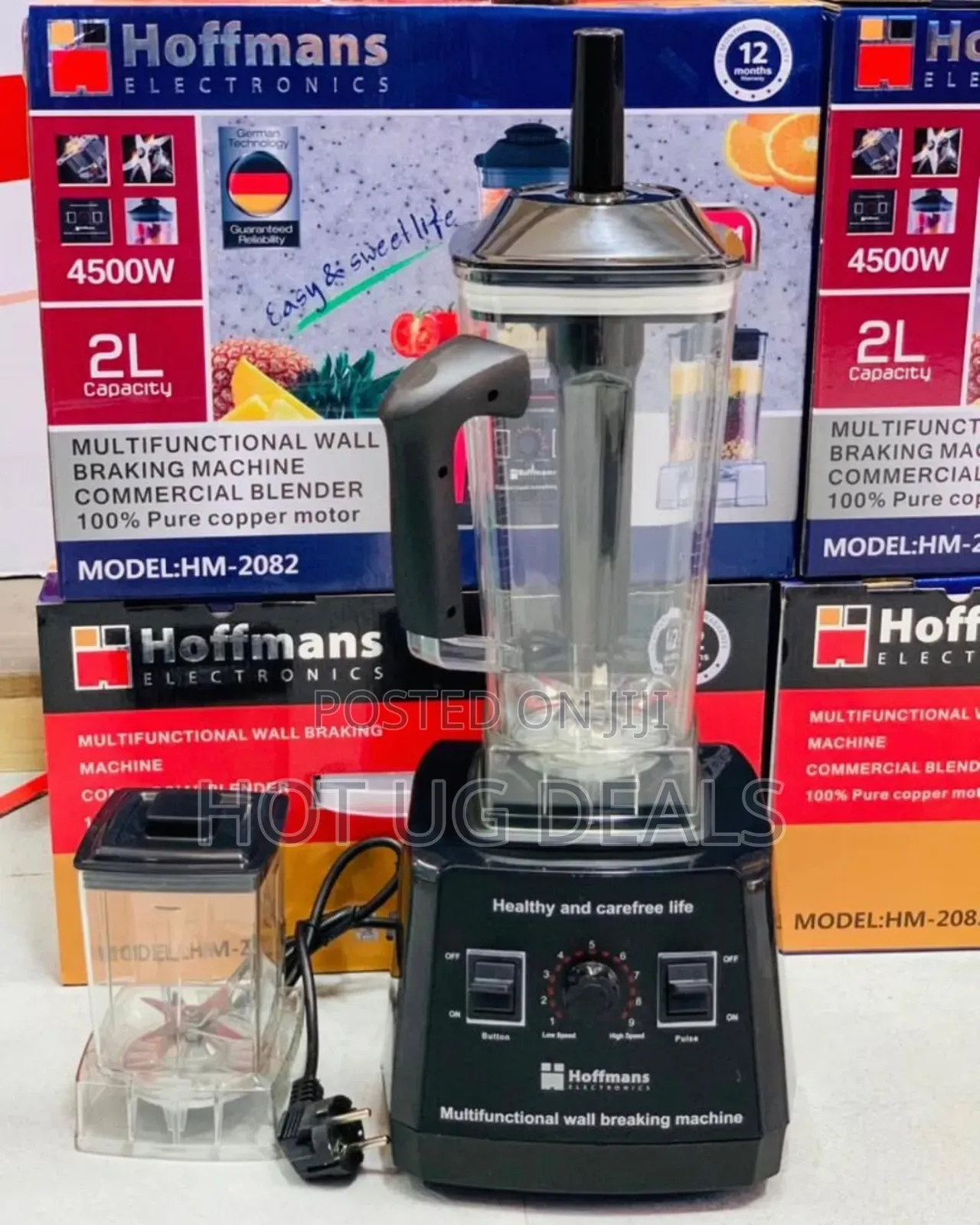 Hoffman 2l Heavy Duty Electric Commercial Blender- Red/Black