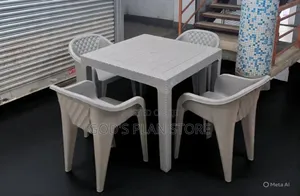 Matted Back Plastic Chairs and Table Plastic Chairs and Table