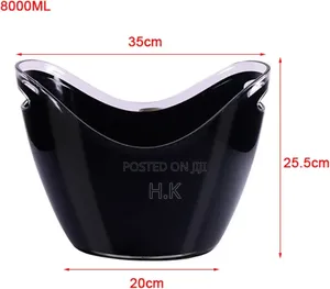 Plastic Ice Bucket With Ice Tongs