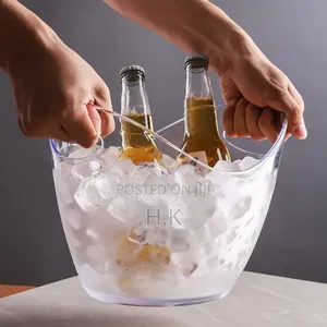 Plastic Ice Bucket With Ice Tongs