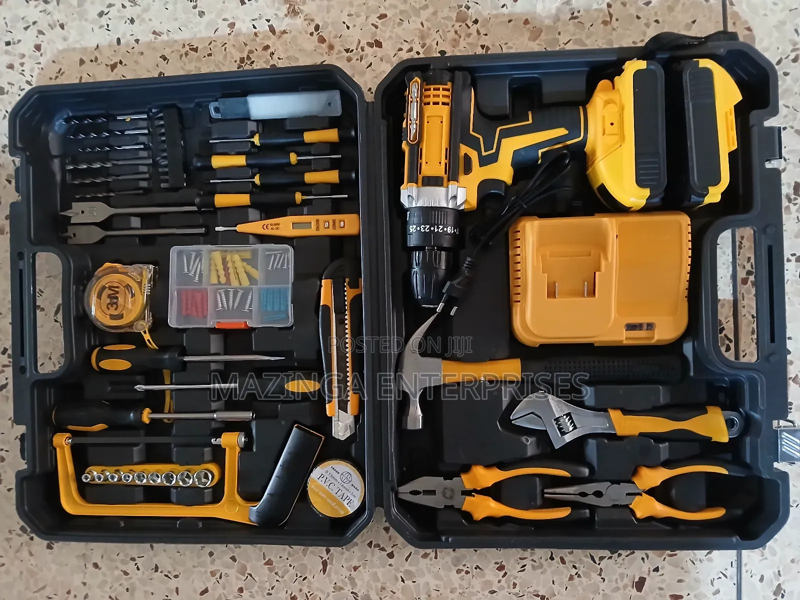 118piece Set Universal Tool Box Set With 2batteries Cordless Drill