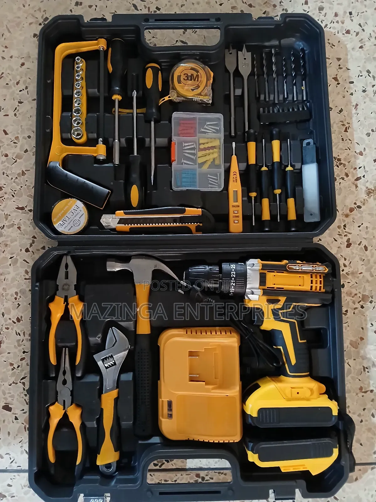 118piece Set Universal Tool Box Set With 2batteries Cordless Drill