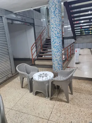 Balcony Sofa Chairs and Plastic Table Set