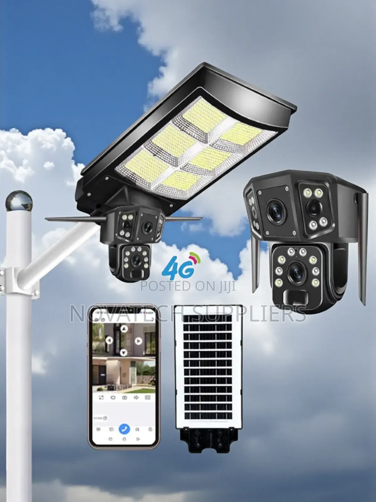 450w Solar Security Light With Wifi Camera