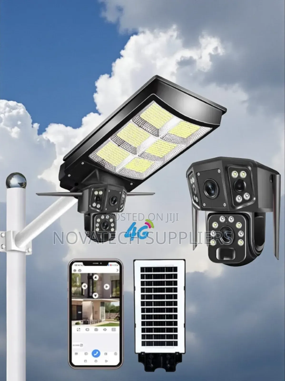 450w Smart Solar Light With Phone-Connected Camera