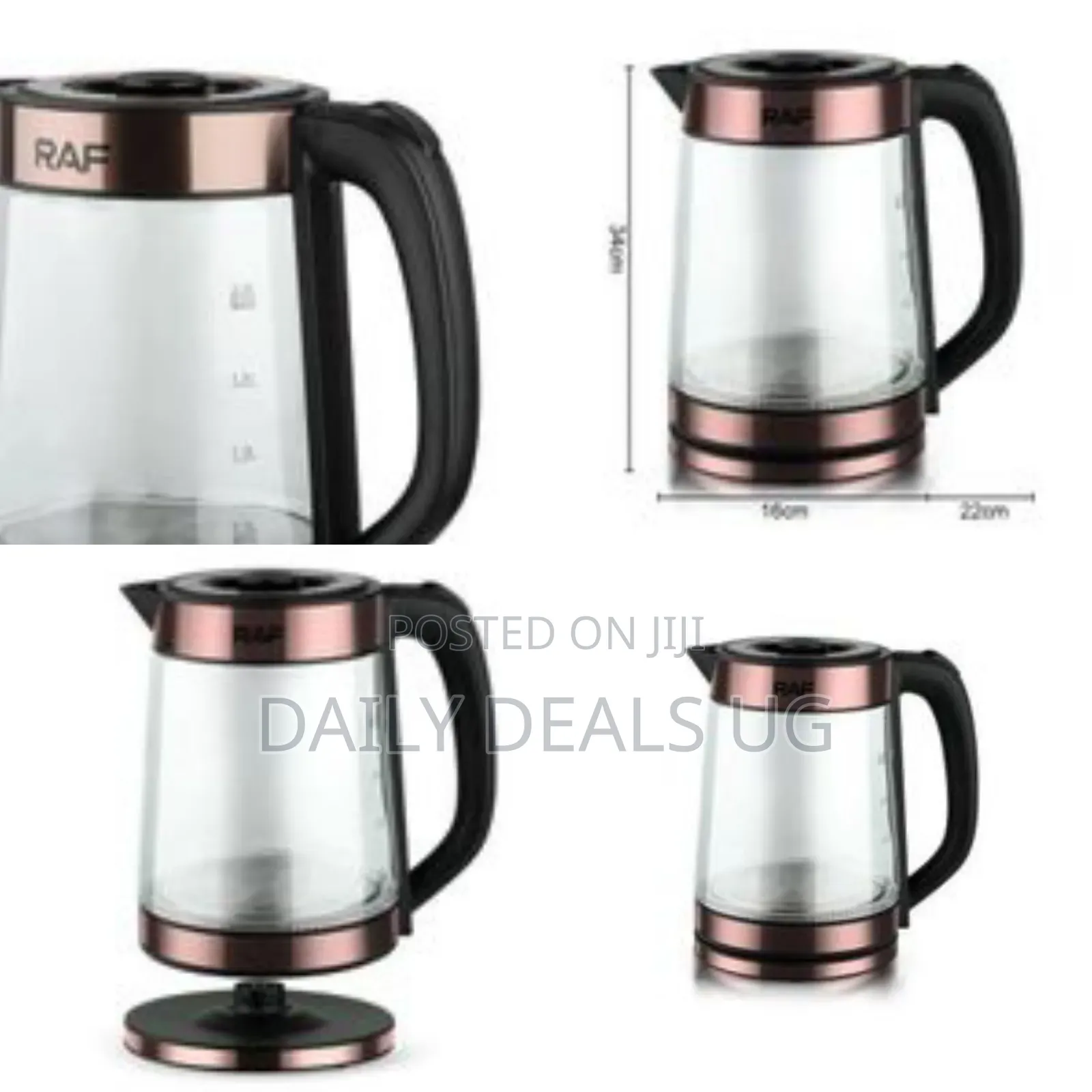 Raf Brosilicate Glass Kettle, 2.2l - Multicolor