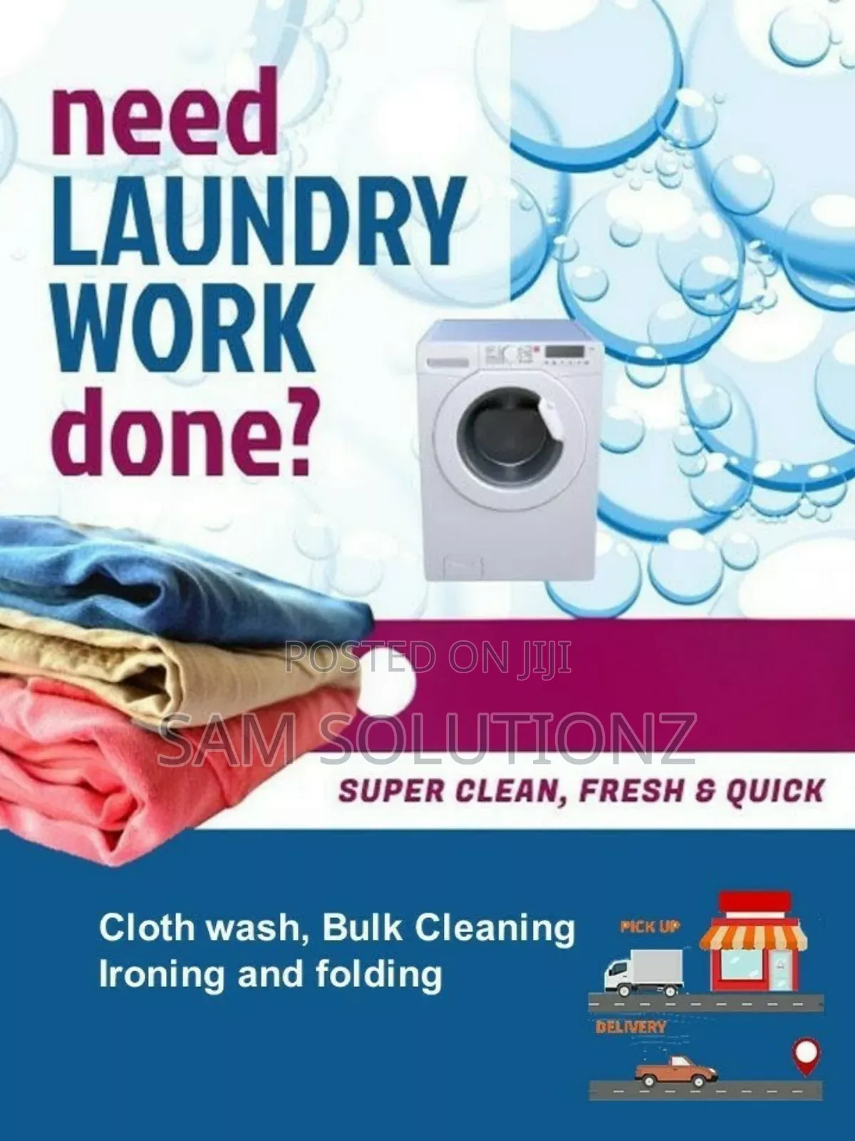 Laundry Wash, Dry And Fold Services.