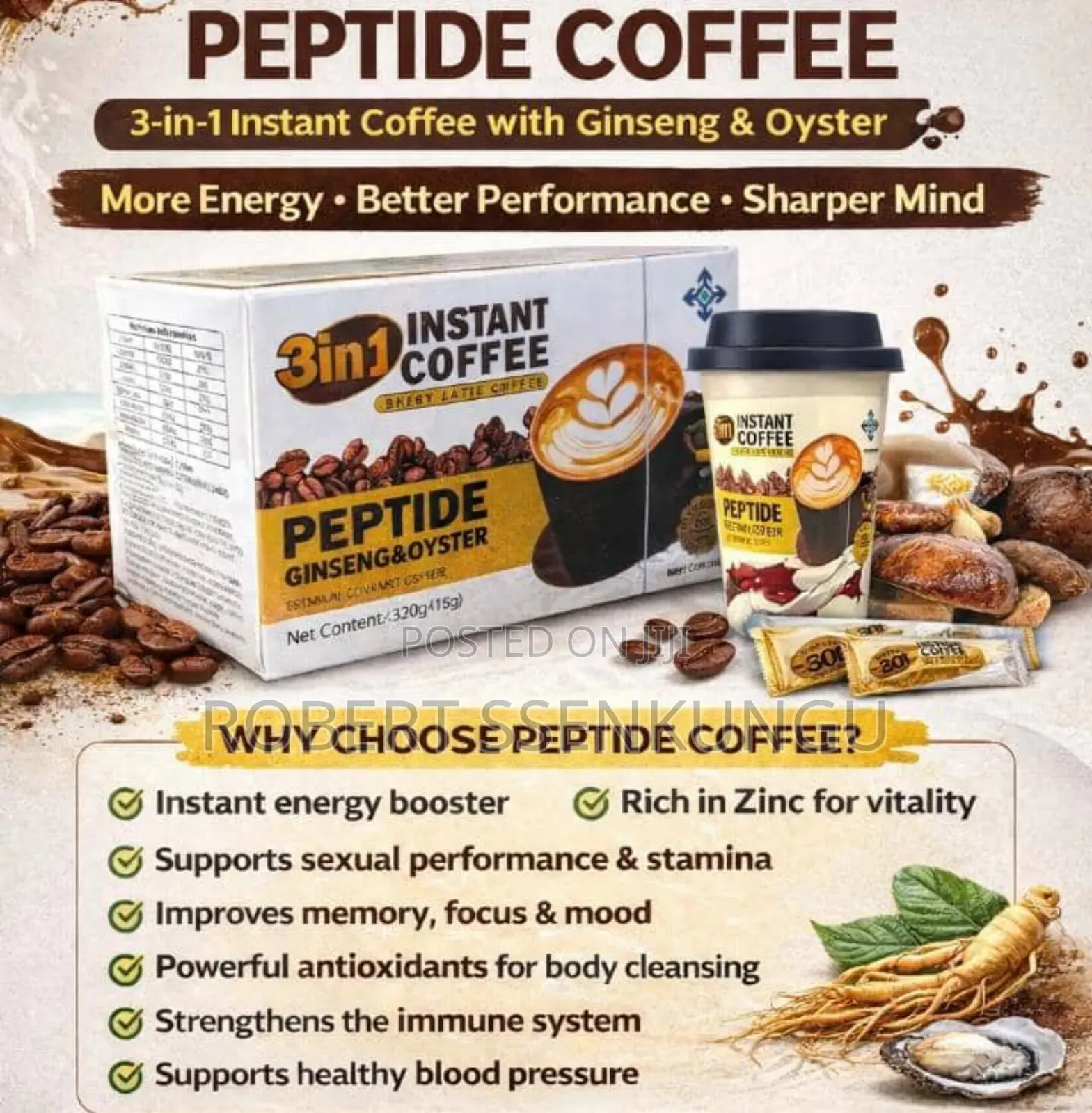 Imstant Coffee Peptide Gensing Oyster