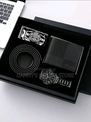 Men Gift Watch Set Fashion Belt Wallet Glasses Set Christmas
