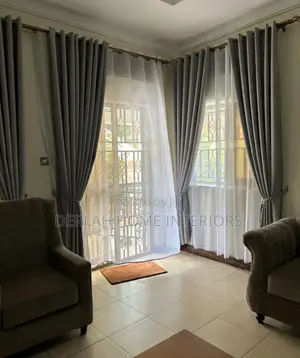 Full Set Curtains With Net in Grey Colour
