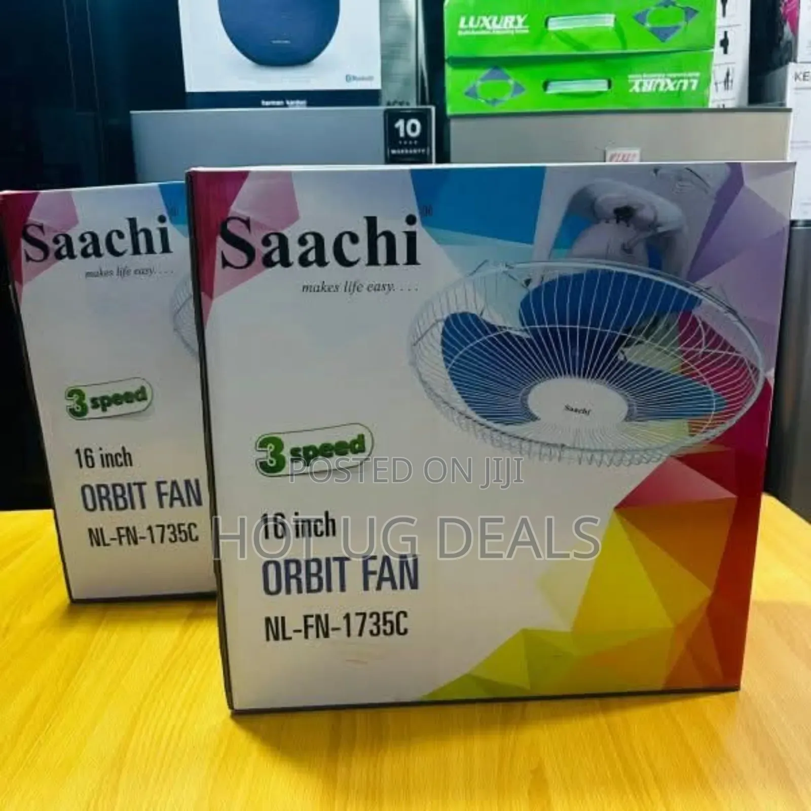Ceiling 360° Rotating Fan _ Blue/White.
