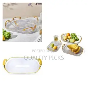 3 Pieces of Rectangle Food Tray Fruit Tea Table Serving Tray Home