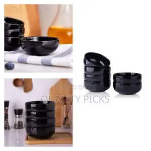 Sleek Black Ceramic Cereal/Soup Bowls