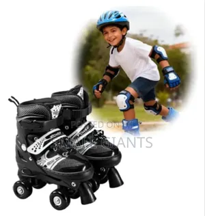 Kids 4 Wheel Roller Skates With Protective Gear